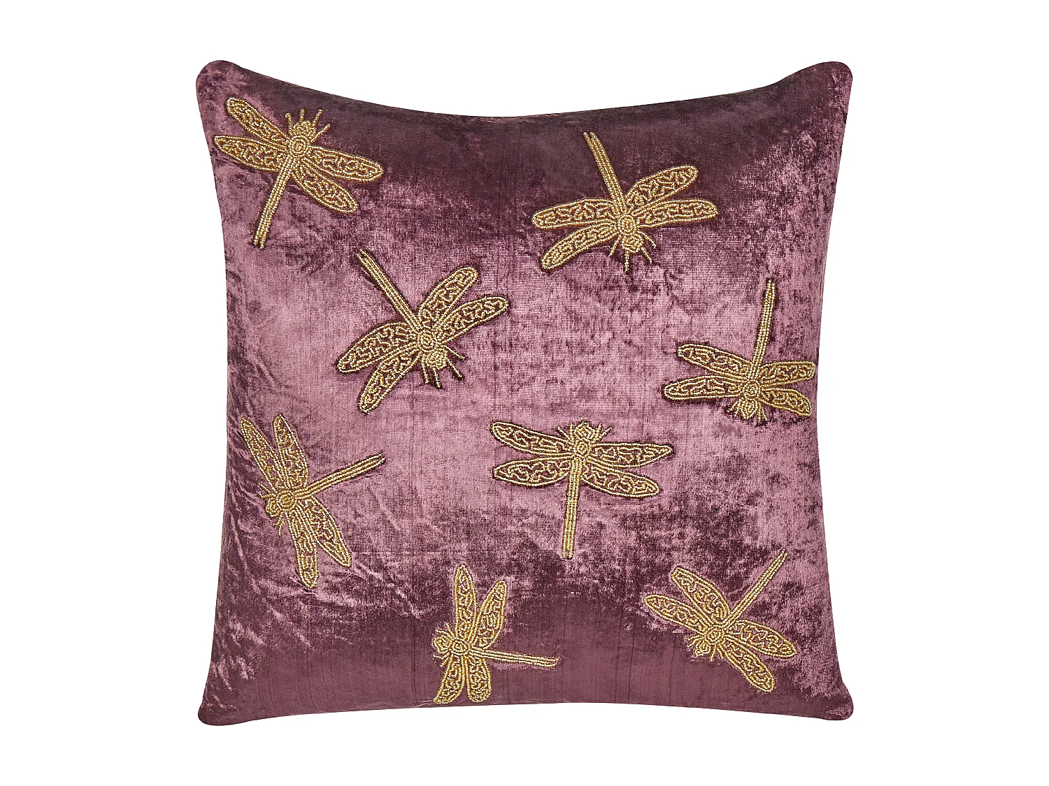 Coussin DAYLILY Velours 45 x 45 cm Violet Motif animal