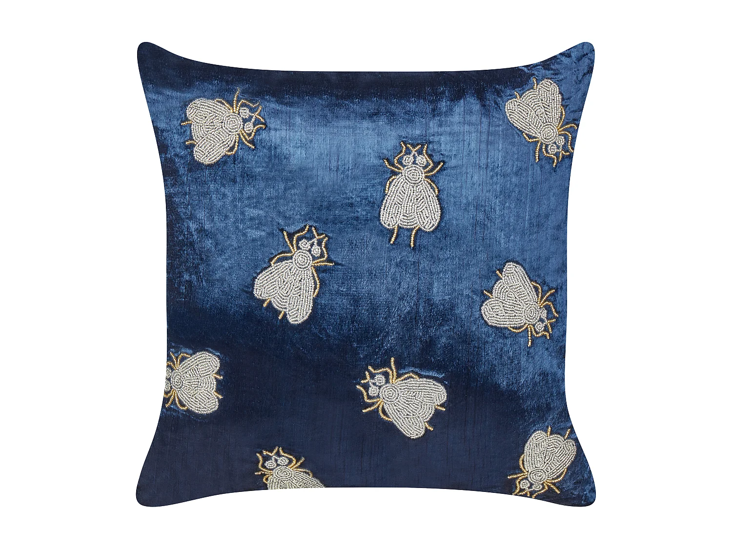 Set di 2 cuscini PENTAS Velluto 45 x 45 cm Blu marino Trama animale