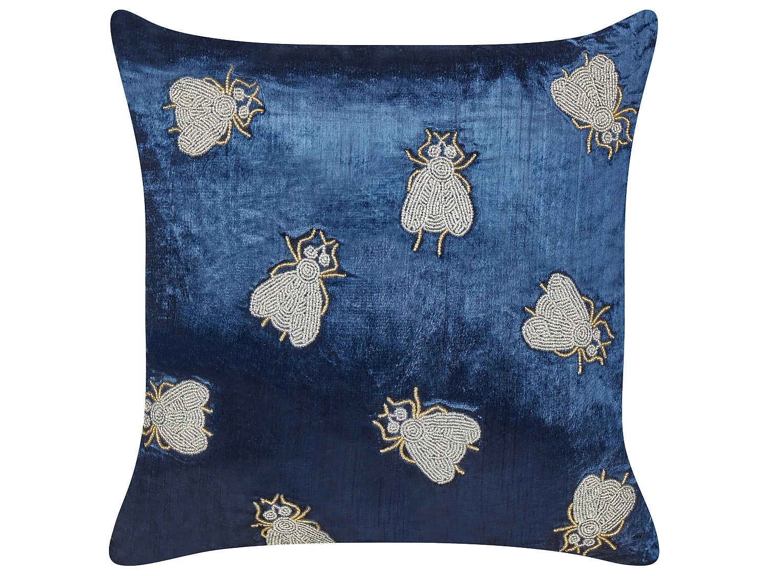 Lot de 2 coussins décoratifs PENTAS Velours 45 x 45 cm Bleu marine Motif animal