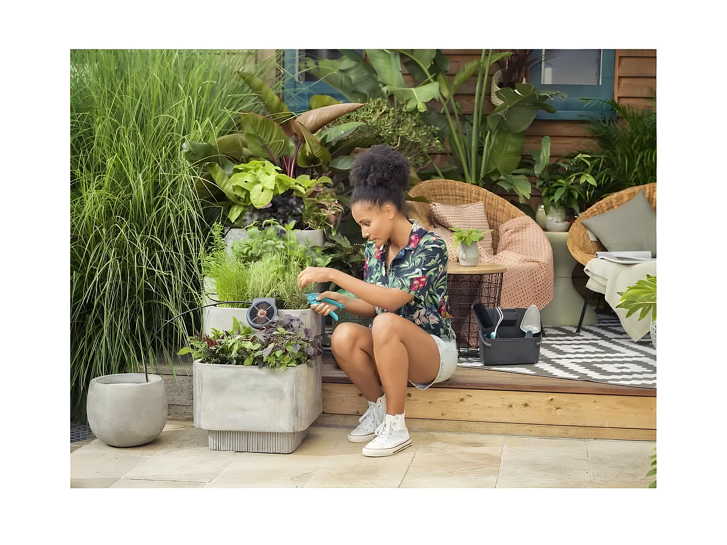 GARDENA Sécateur a herbes et a fleurs – Lames franches acier inox – Adapté pour balcons & terrasses – Garantie 25 ans