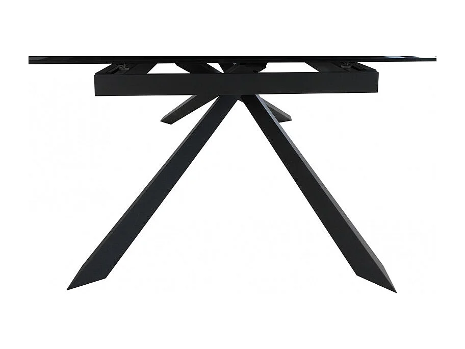 Table extensible 160 à 240 cm plateau en verre gris pieds étoile - ESTRELLA