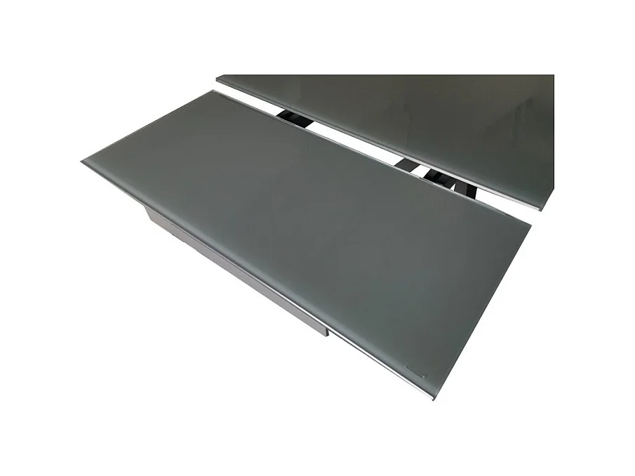 Table extensible 160 à 240 cm plateau en verre gris pieds étoile - ESTRELLA