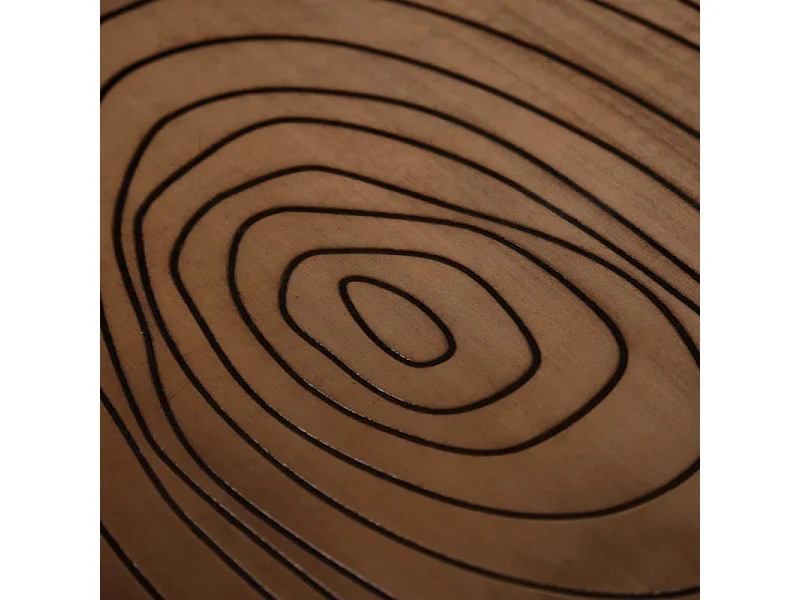 Table basse L. 120 cm plateau métal cuivré et pieds métal noir - FINN