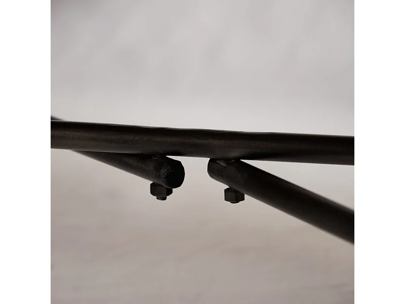 Table basse L. 120 cm plateau métal cuivré et pieds métal noir - FINN