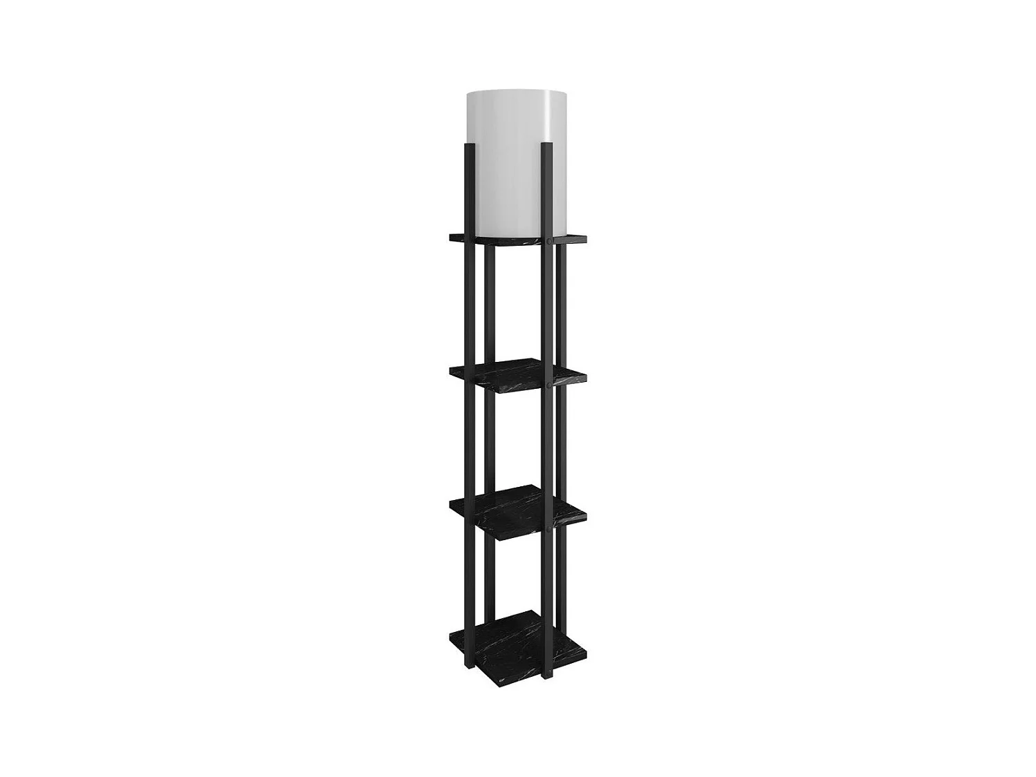 Lampe avec 3 étagères carrées H135 cm - NORA