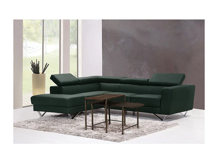 Table basse L. 72 cm plateau effet martelé et pieds en métal - BUTCH