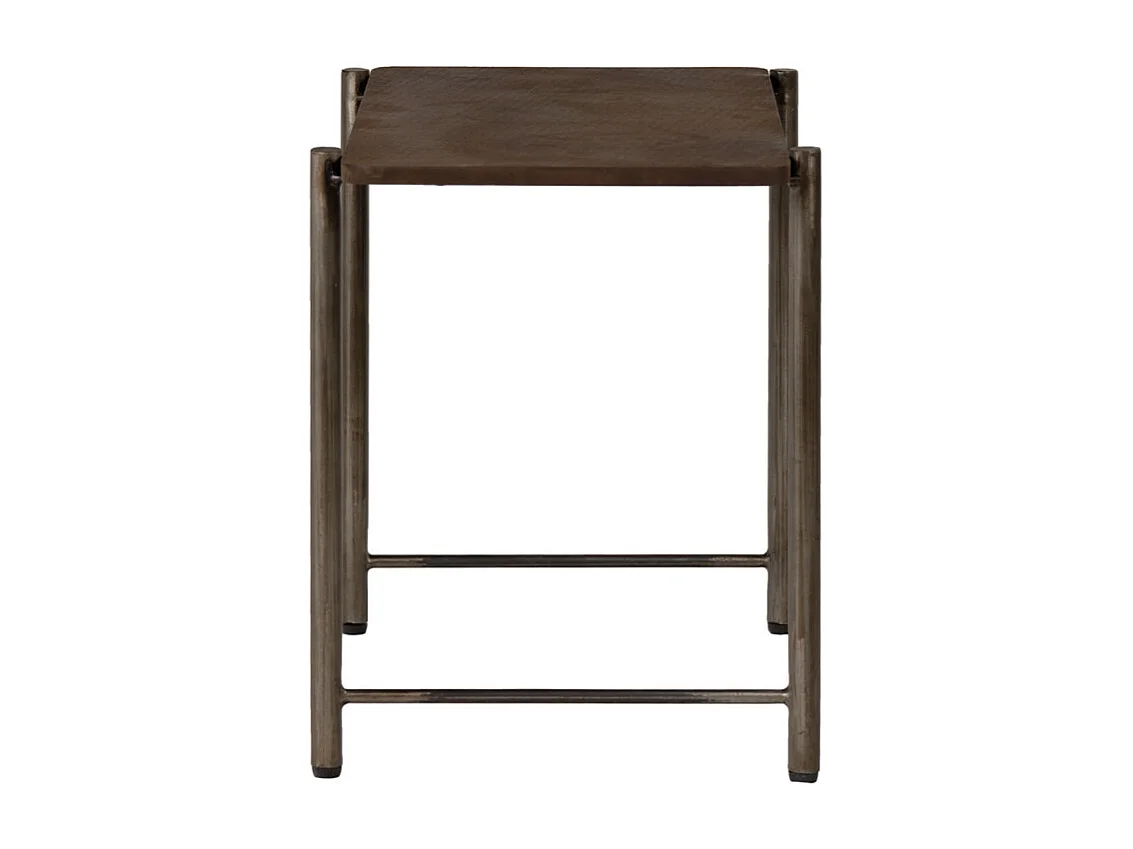 Table basse L. 72 cm plateau effet martelé et pieds en métal - BUTCH