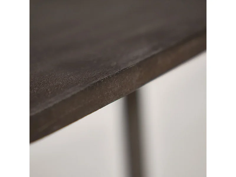 Table basse L. 90 cm plateau effet martelé et pieds métal gris - DIRTY