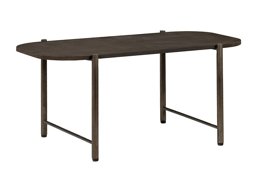 Table basse L. 90 cm plateau effet martelé et pieds métal gris - DIRTY