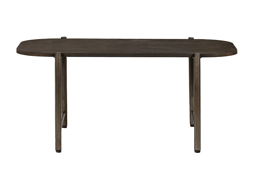 Table basse L. 90 cm plateau effet martelé et pieds métal gris - DIRTY