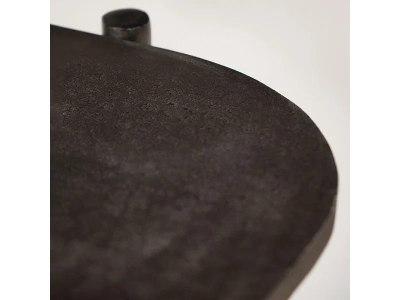 Table basse L. 90 cm plateau effet martelé et pieds métal gris - DIRTY