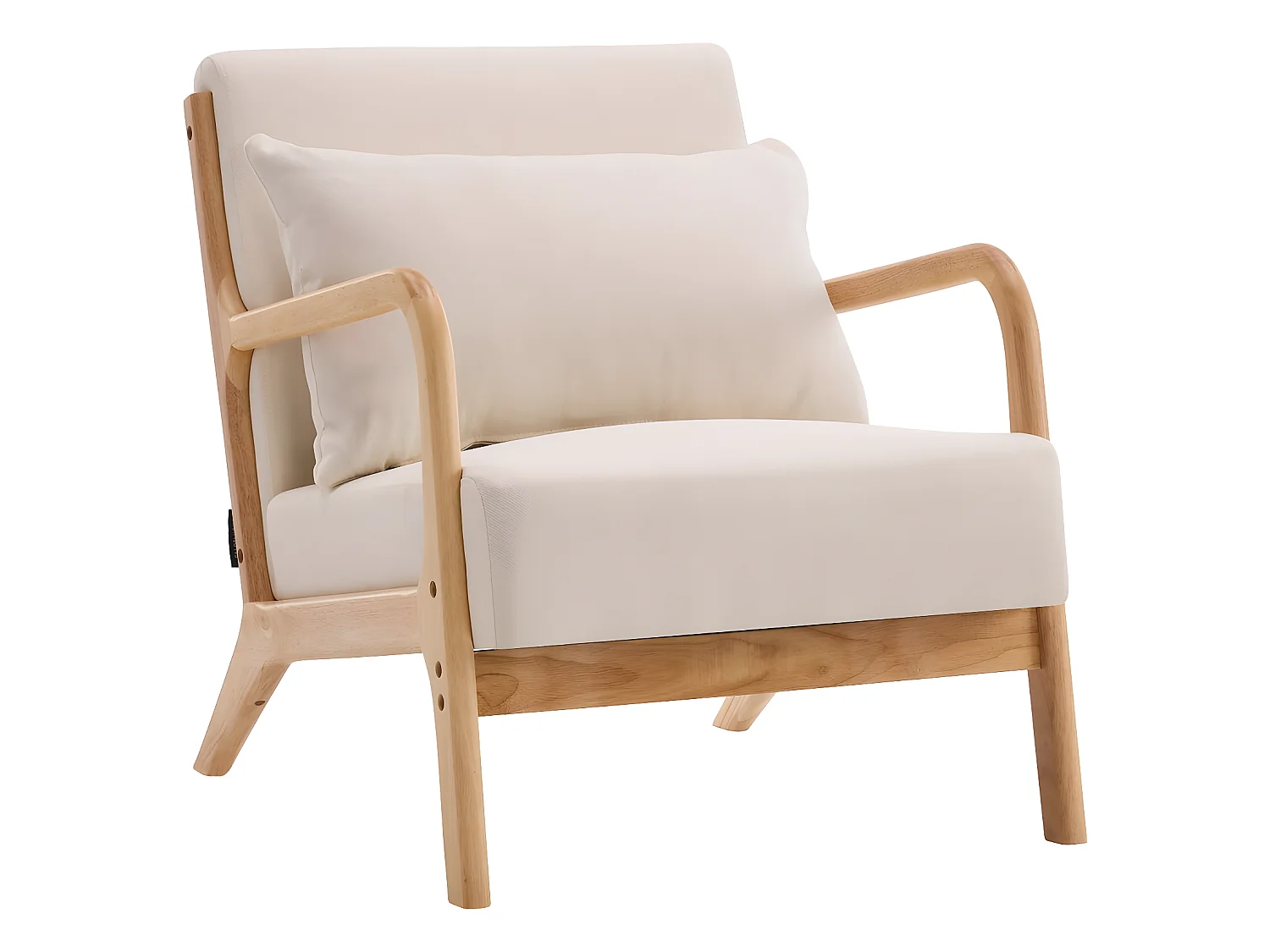 Sessel "Clinton" aus Holz im skandinavischen Stil - Beige