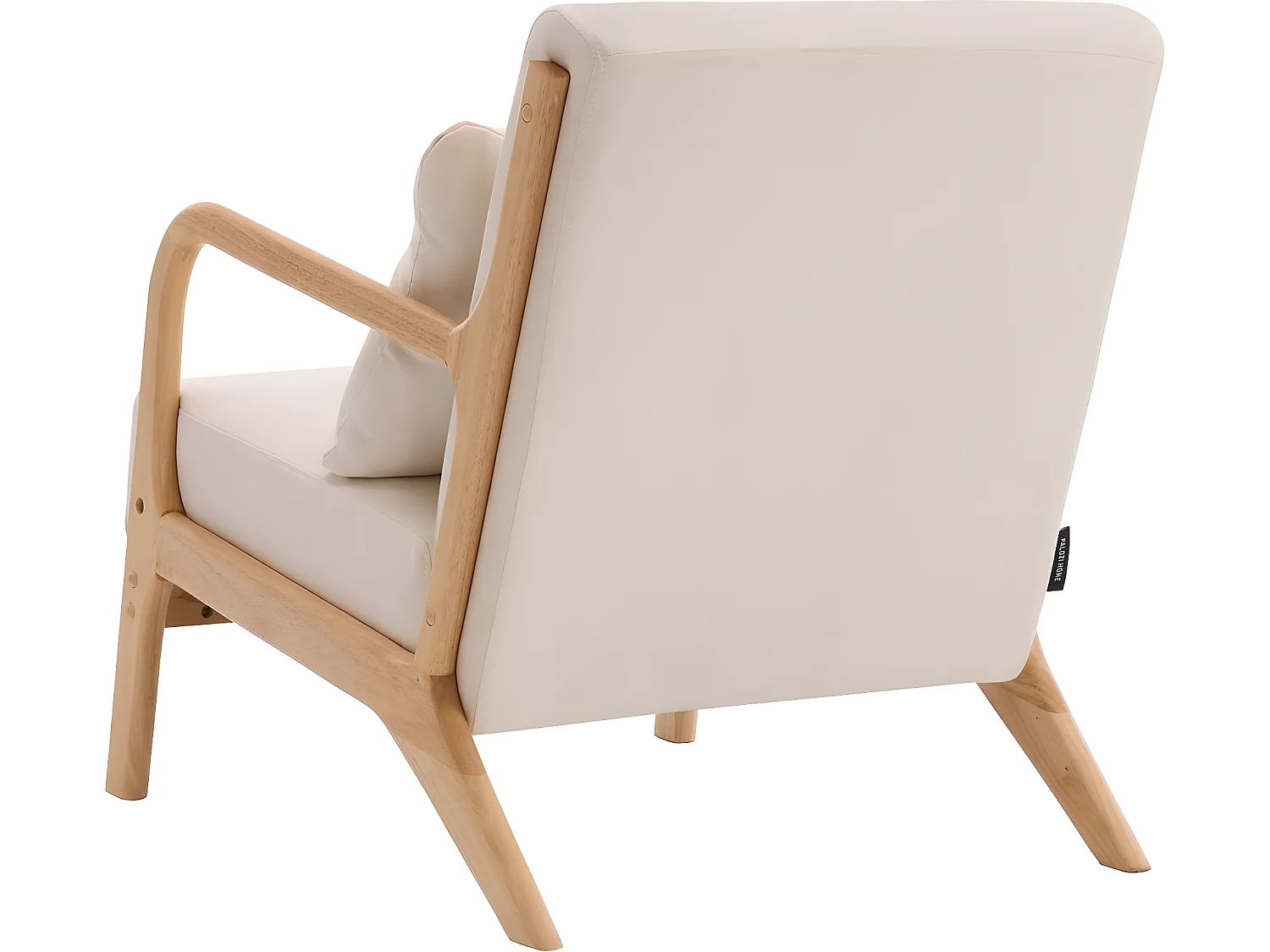 Fauteuil "Clinton" en bois style scandinave - Lin - Beige