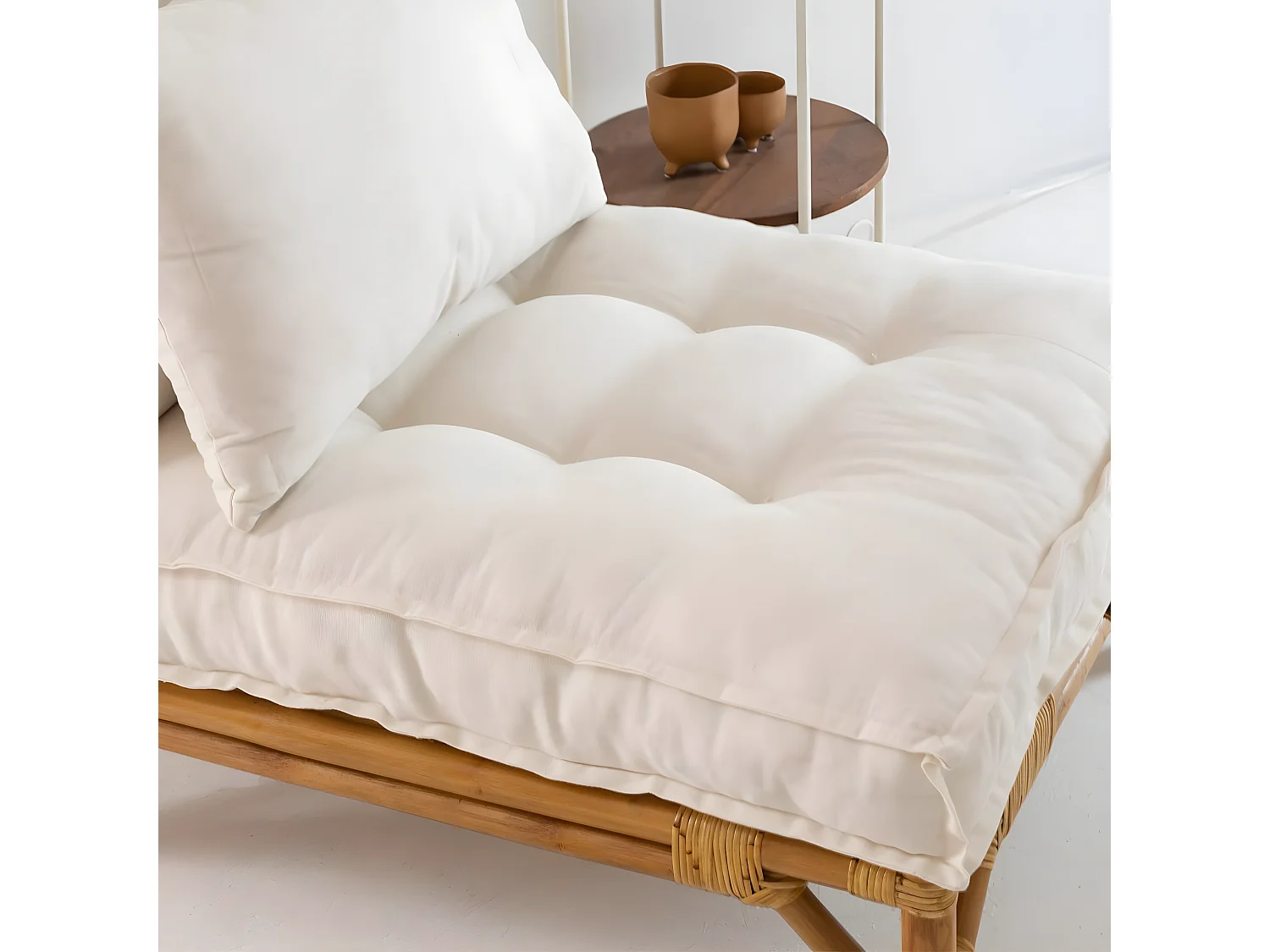 Fauteuil futon en rotin 1 place Elisa