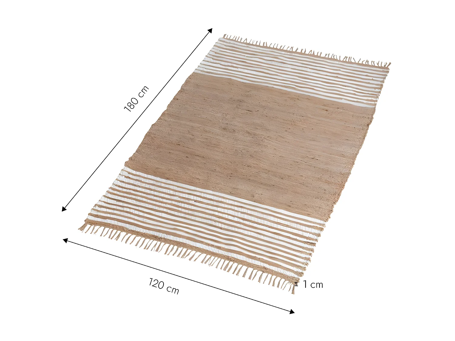 Tapis en jute et coton Lali