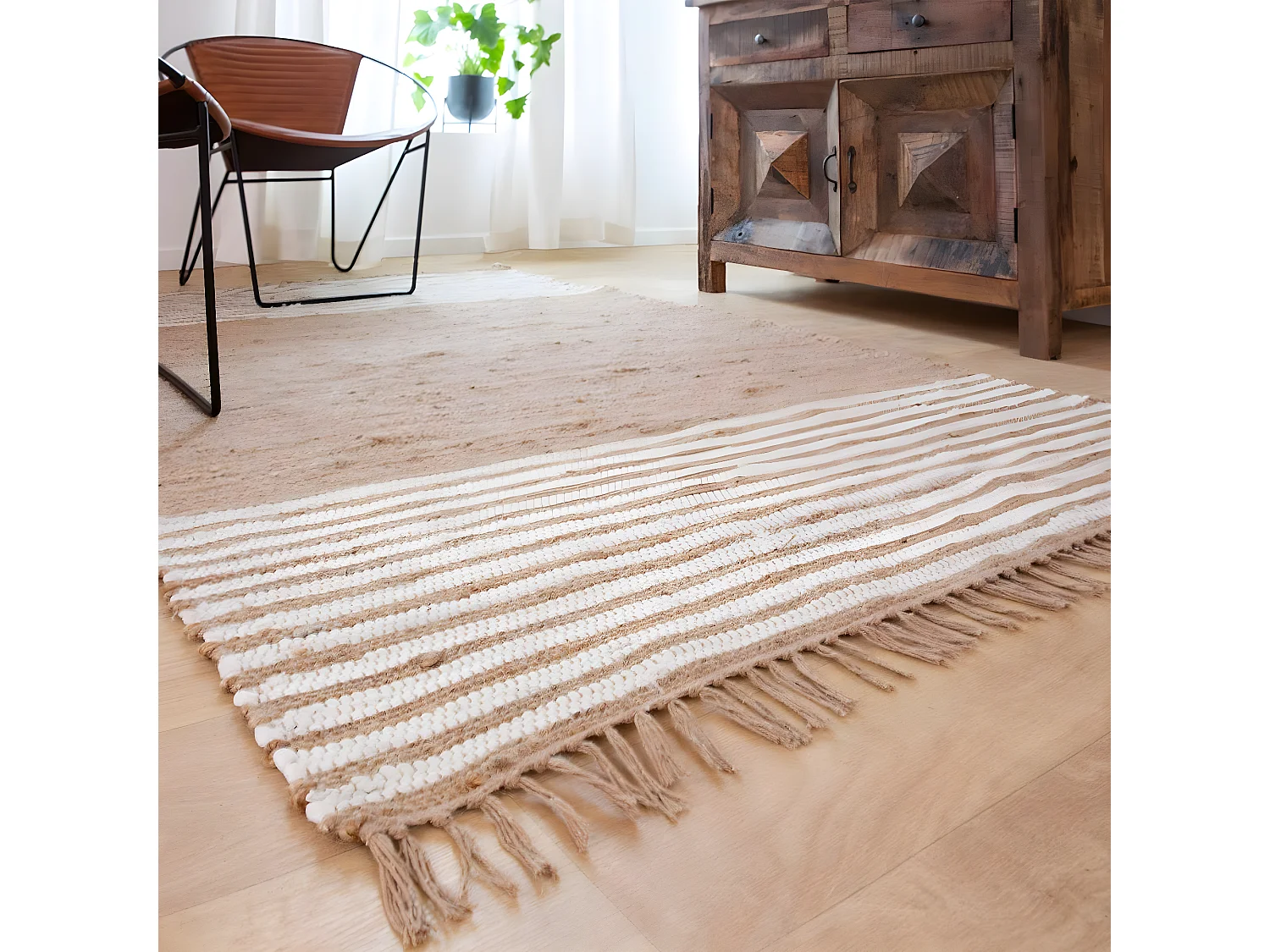 Alfombra de yute y algodón Lali para un toque natural en tu decoración