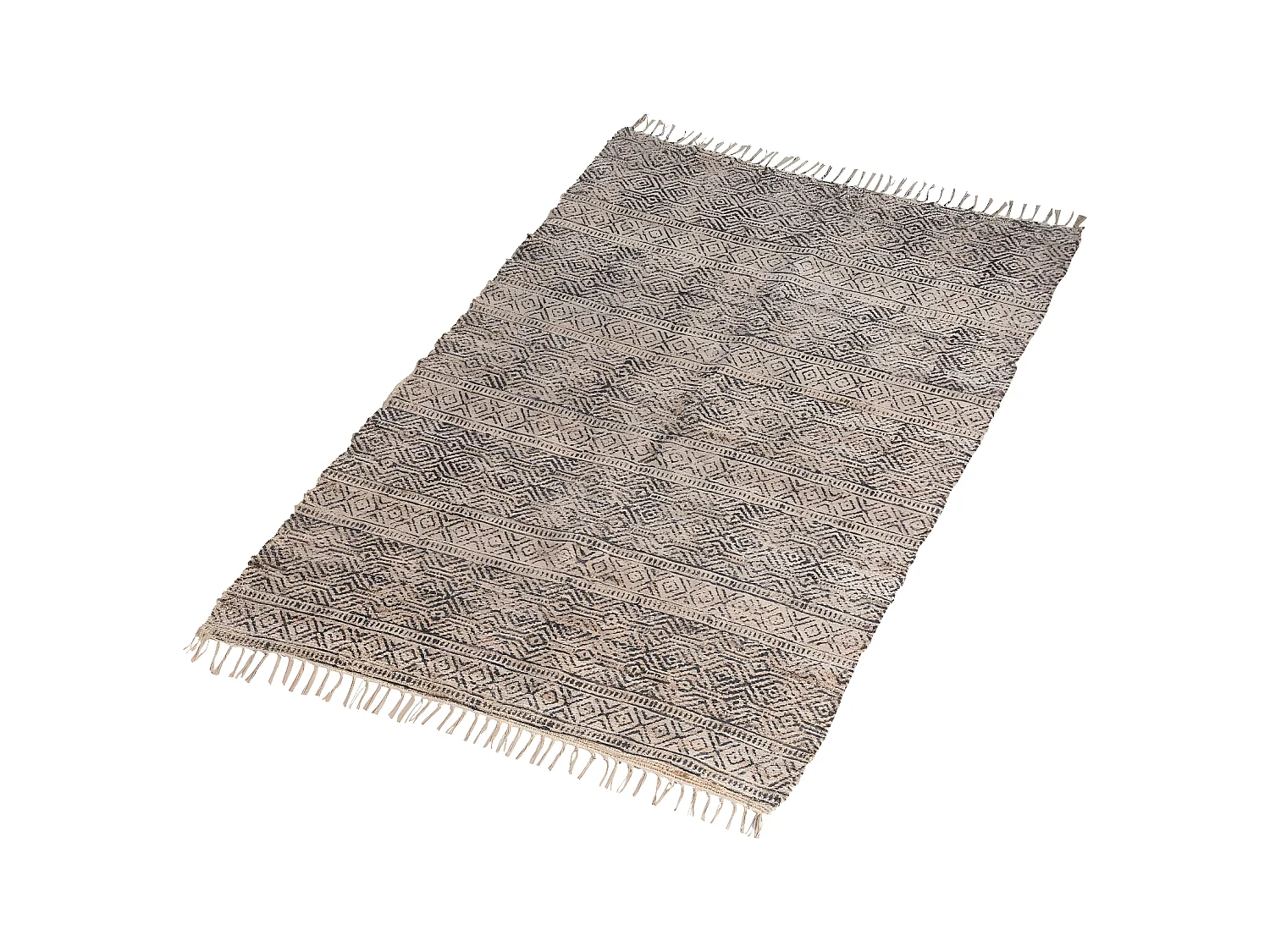 Tapis en jute et coton Antonia
