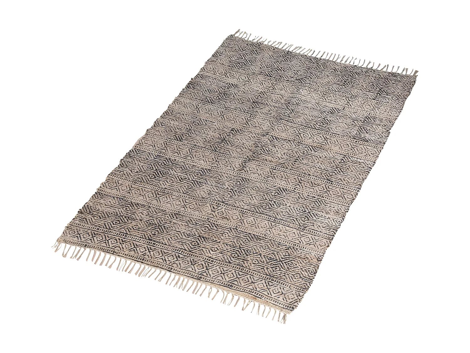 Tapis en jute et coton Antonia