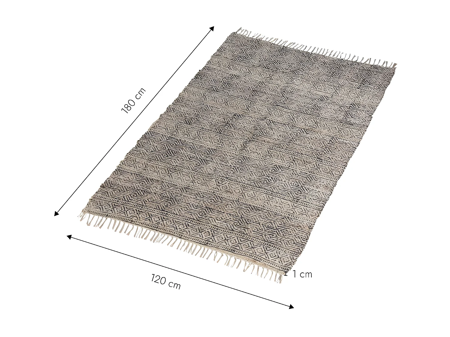 Tapis en jute et coton Antonia