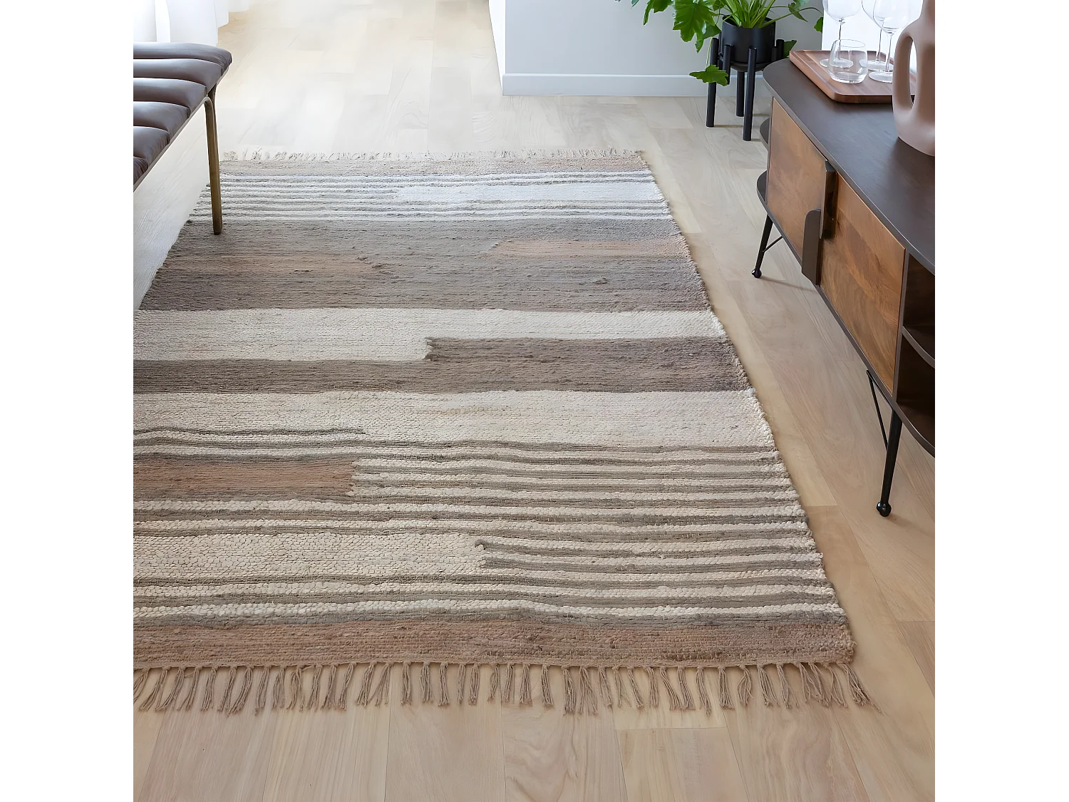 Tapis en jute et coton Robin