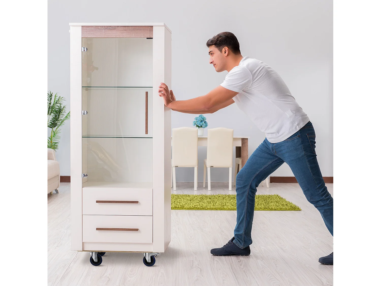 Carrello per mobili Carrello da trasporto rotondo con 2 freni Ø 77 cm fino a 800