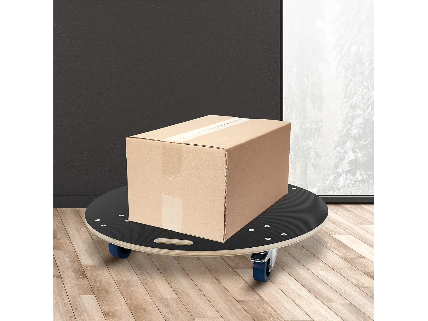 Carrello per mobili Carrello da trasporto rotondo con 2 freni Ø 87 cm fino a 800