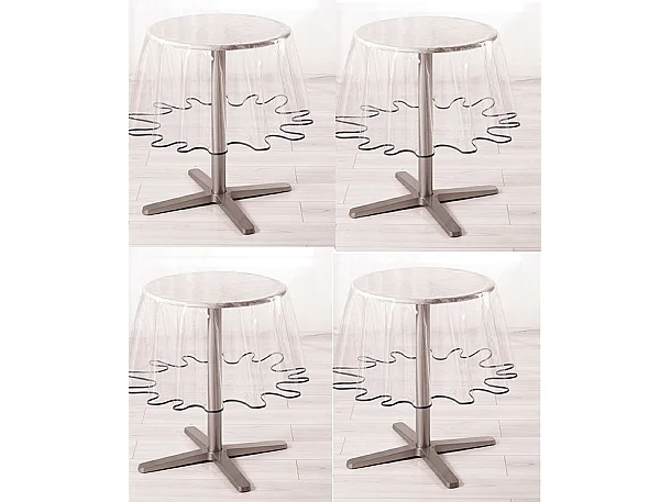 Nappe Ronde Cristal "Garden" 180cm Transparent & Gris