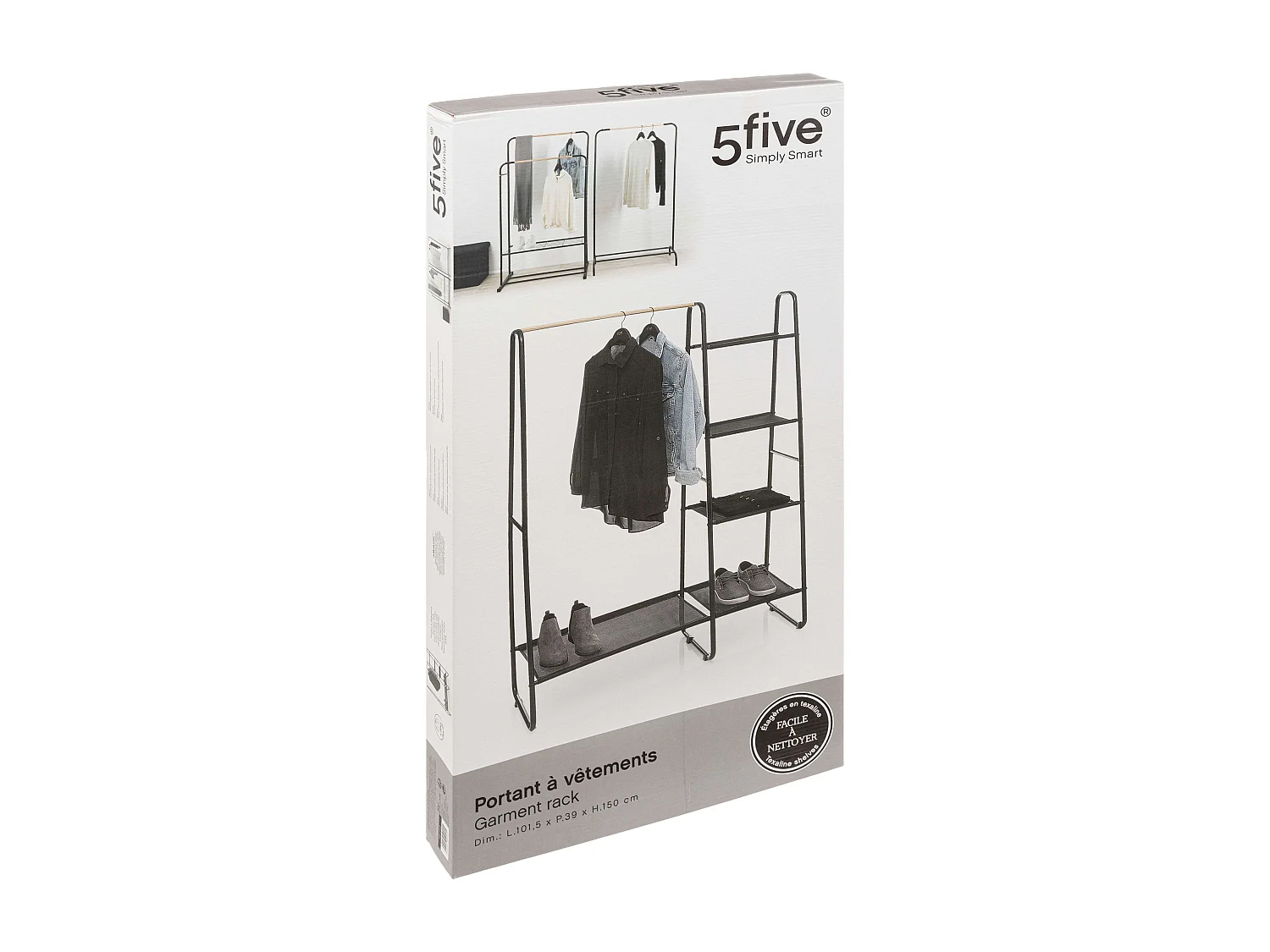 Portant à Vêtements & Étagères "Artemis" 150cm Noir