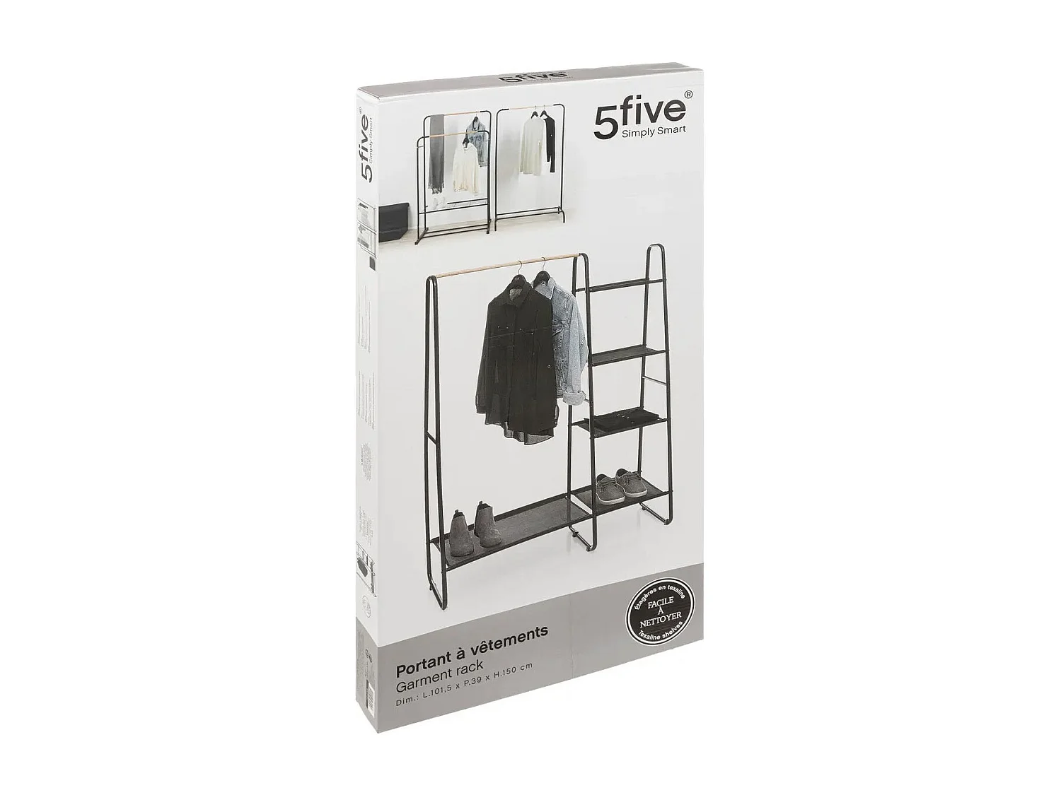 Portant à Vêtements & Étagères "Artemis" 150cm Noir