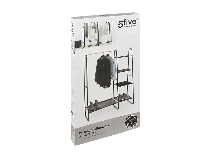 Portant à Vêtements & Étagères "Artemis" 150cm Noir