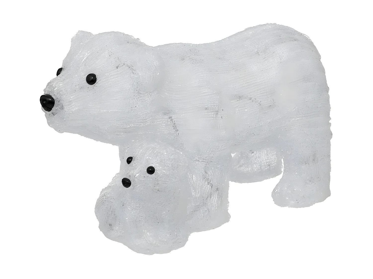 Déco lumineuse Maman et Bébé Ours 60 LED Blanc froid H 27 cm