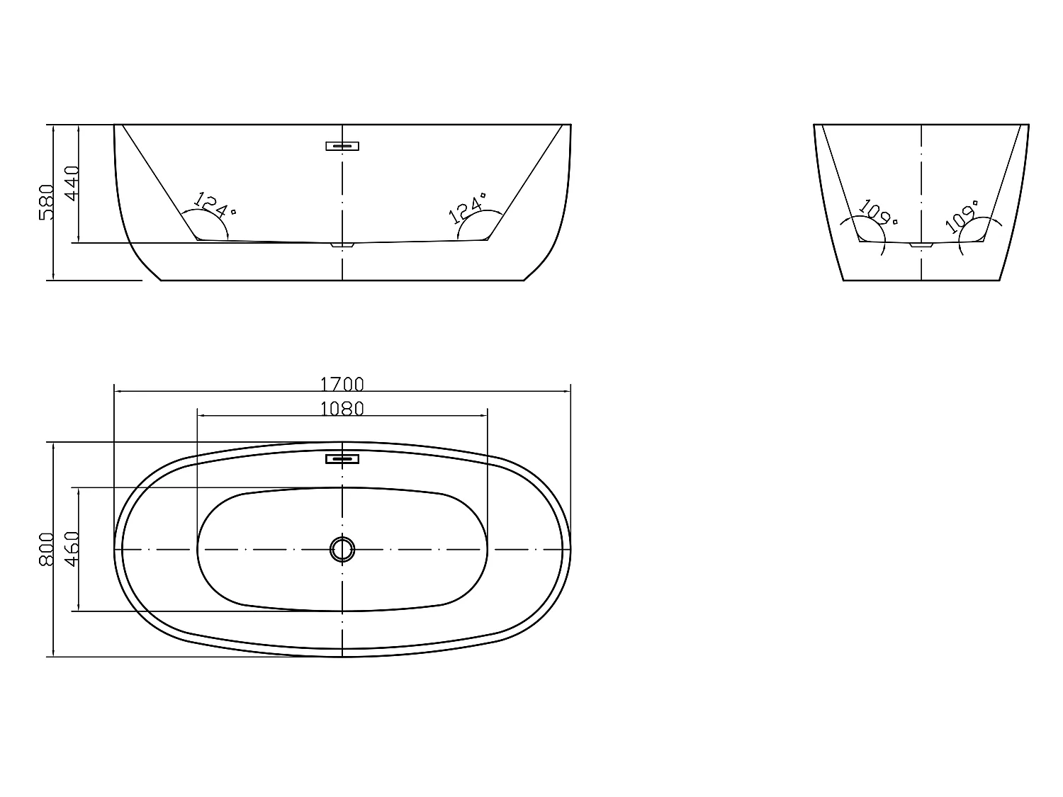 Ensemble baignoire îlot blanche NICA + robinet mitigeur sur pied HARU