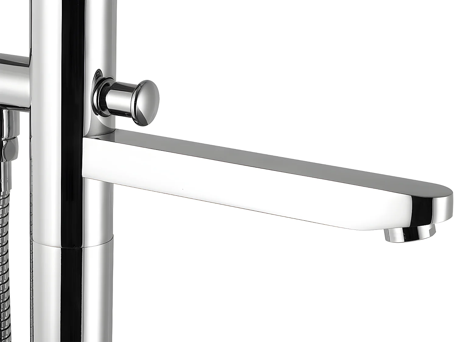 Ensemble baignoire semi îlot blanche 245L + robinet mitigeur sur pied DIVINA