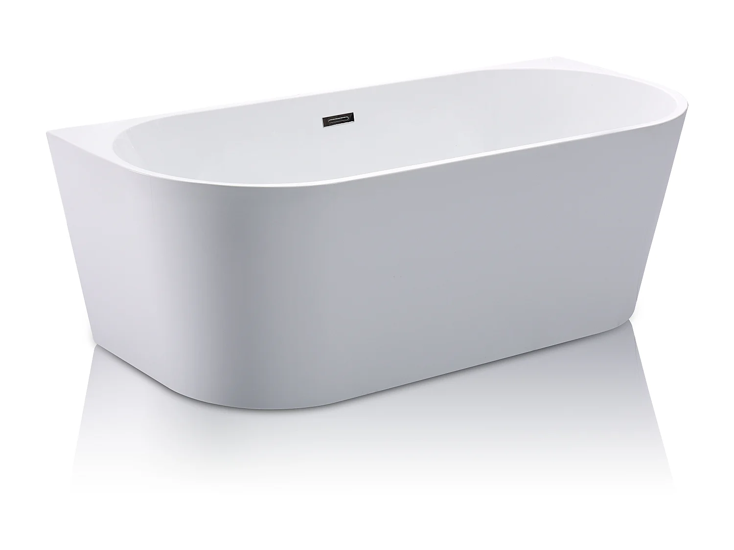 Ensemble baignoire semi îlot blanche 245L + robinet mitigeur sur pied DIVINA