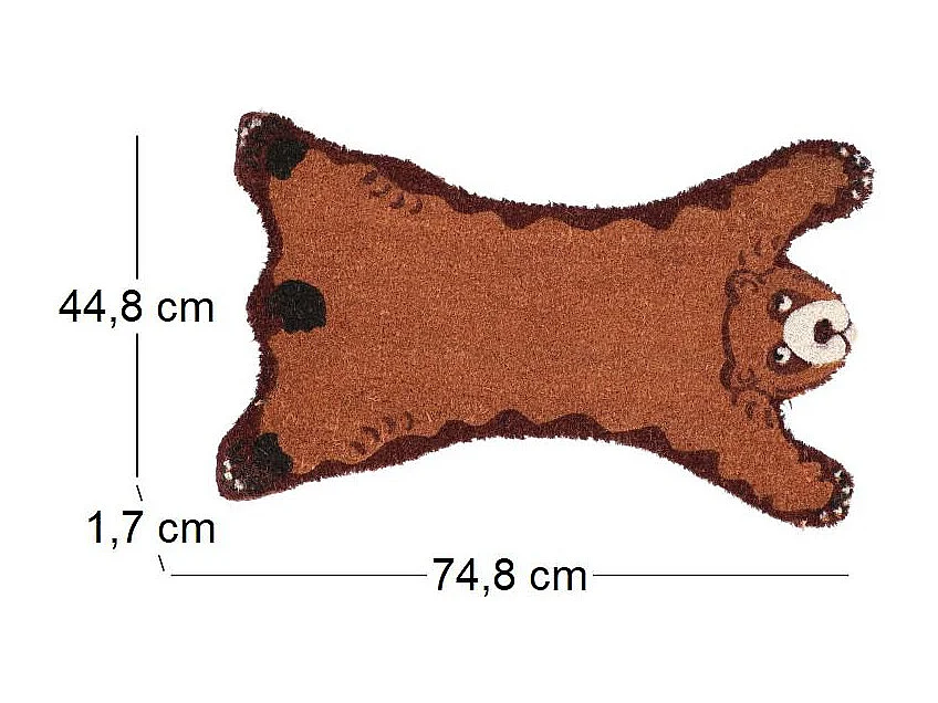 Paillasson animal en fibres de coco intérieur extérieur Ours