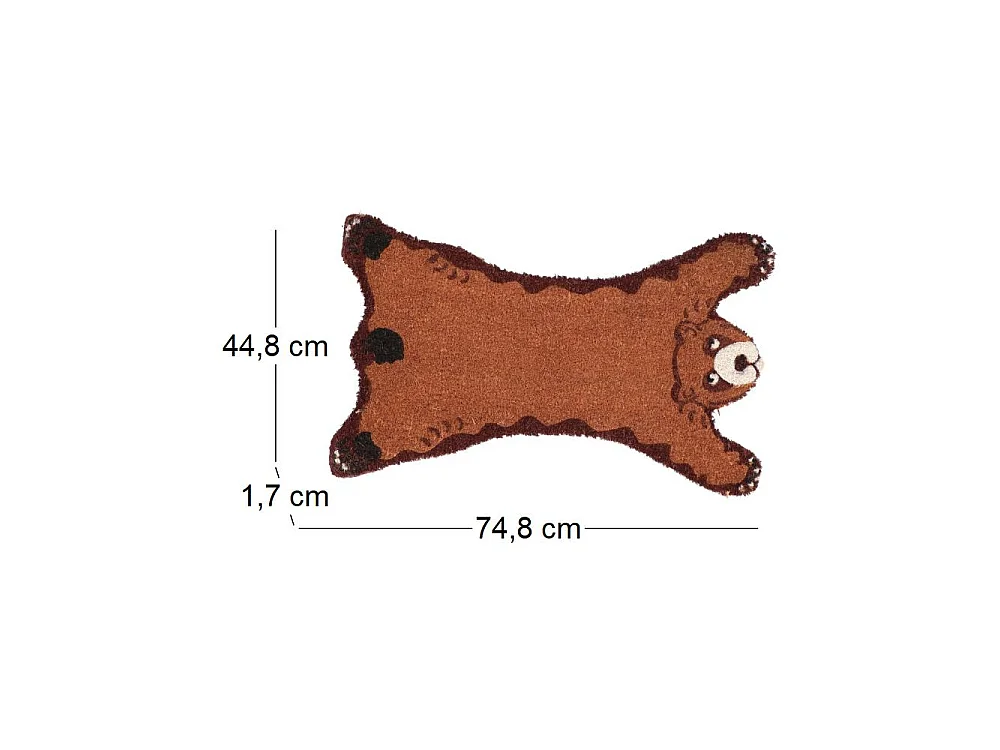 Paillasson animal en fibres de coco revers antidérapant Ours
