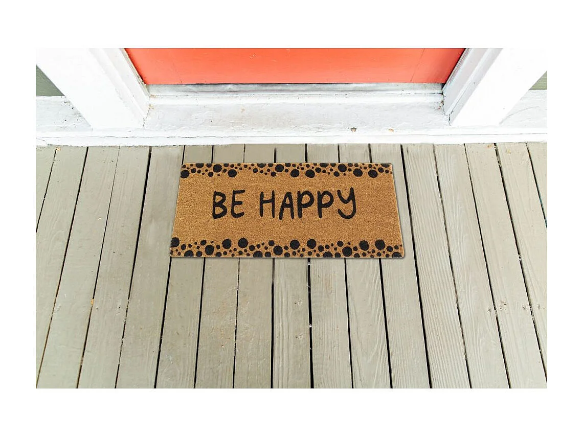 Petit paillasson Be Happy en coco Be happy