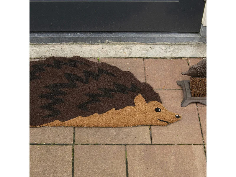 Paillasson animal en fibres de coco revers antidérapant Hérisson