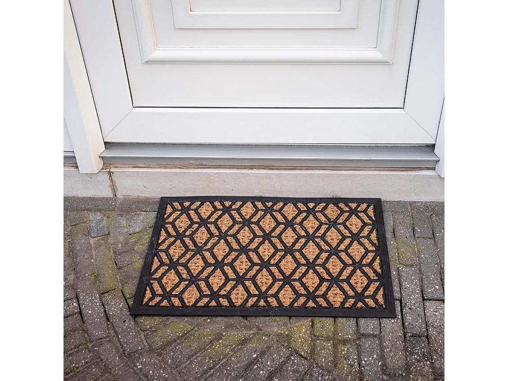 Paillasson en fibres de coco et caoutchouc 60 x 40 cm Losanges