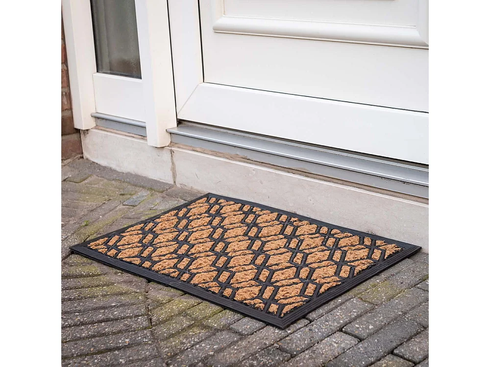 Paillasson en fibres de coco et caoutchouc 60 x 40 cm Losanges