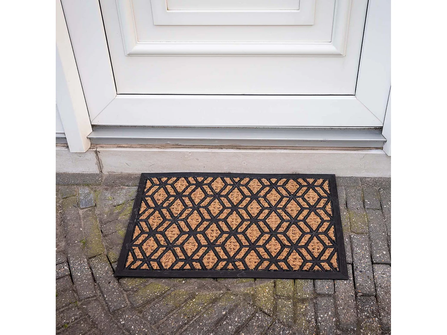 Paillasson en fibres de coco et caoutchouc 60 x 40 cm Losanges