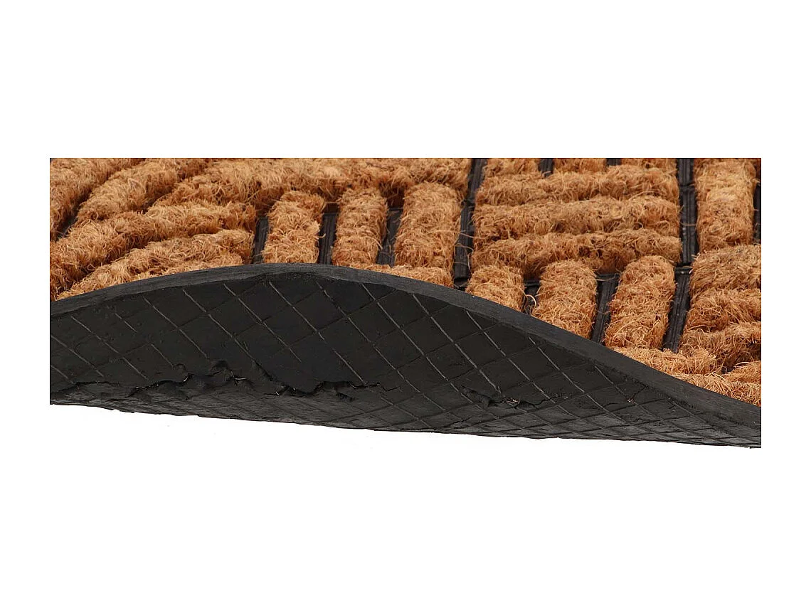 Paillasson en fibres de coco tissé et caoutchouc