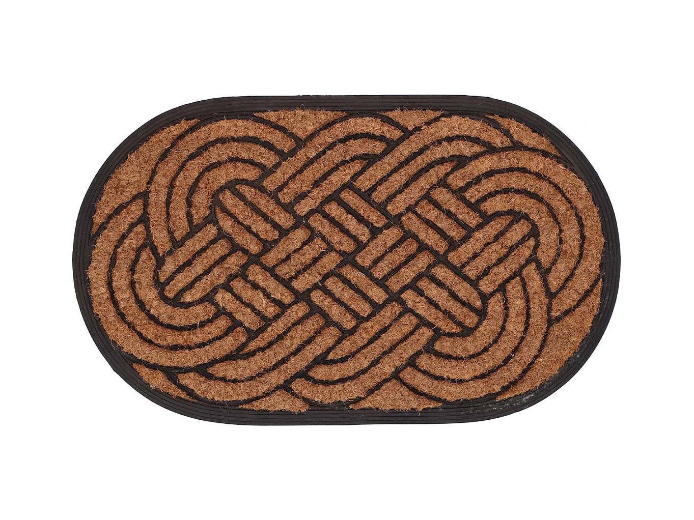 Paillasson en fibres de coco tissé et caoutchouc