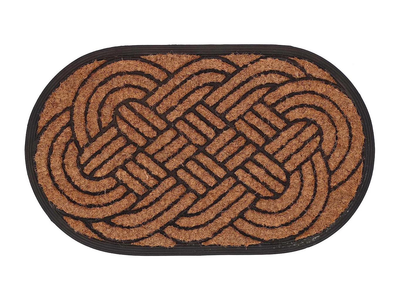 Paillasson en fibres de coco tissé et caoutchouc