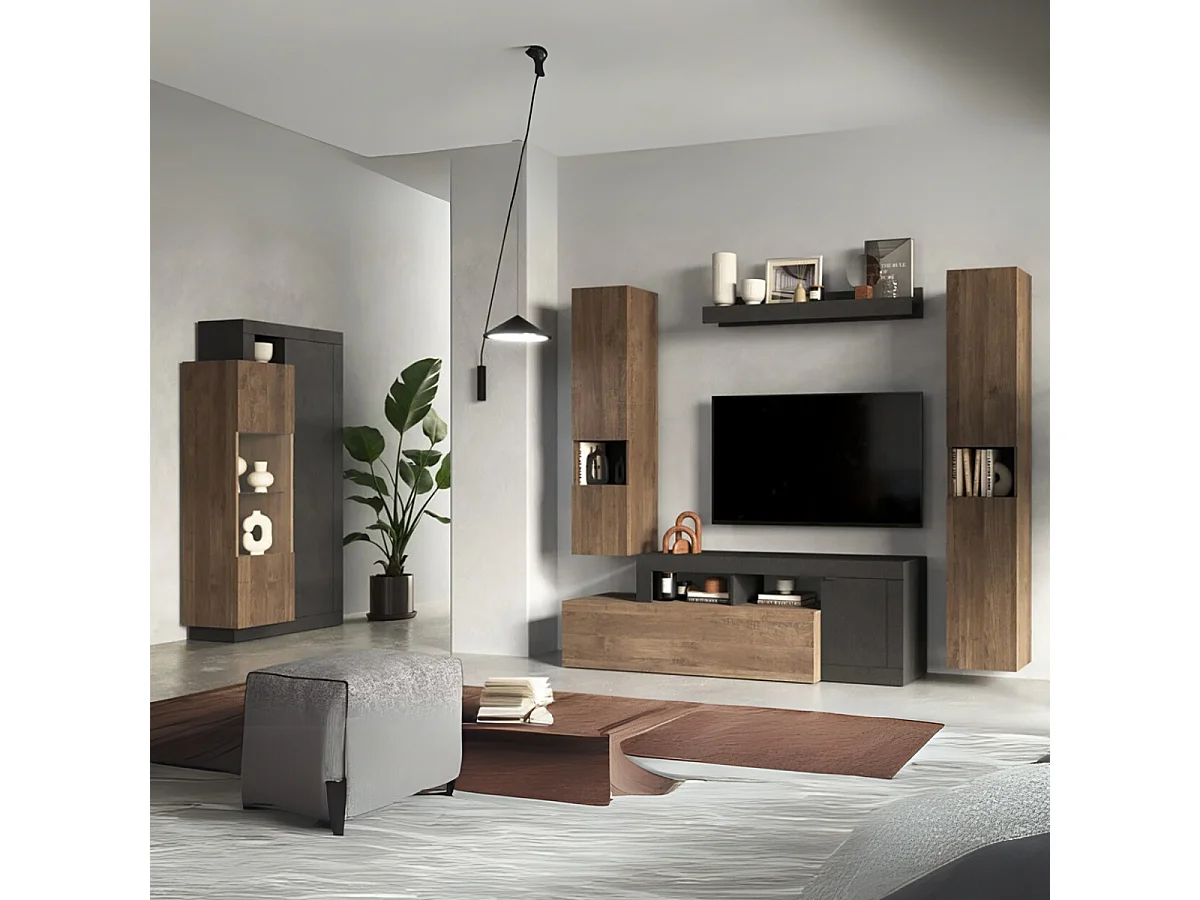 Vitrine 2 portes en verre sans éclairage Journey - H188 cm