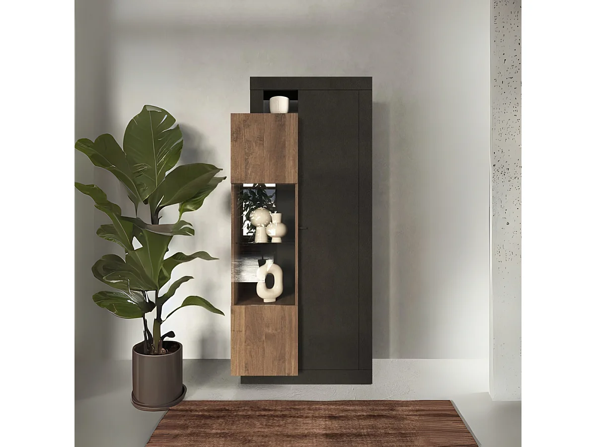 Vitrine 2 portes en verre sans éclairage Journey - H188 cm