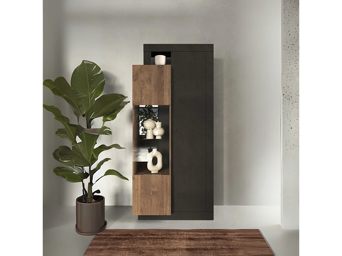 Vetrina 2 porte in vetro senza illuminazione Journey - H188 cm