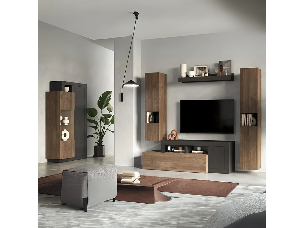 Vetrina 2 porte in vetro senza illuminazione Journey - H188 cm