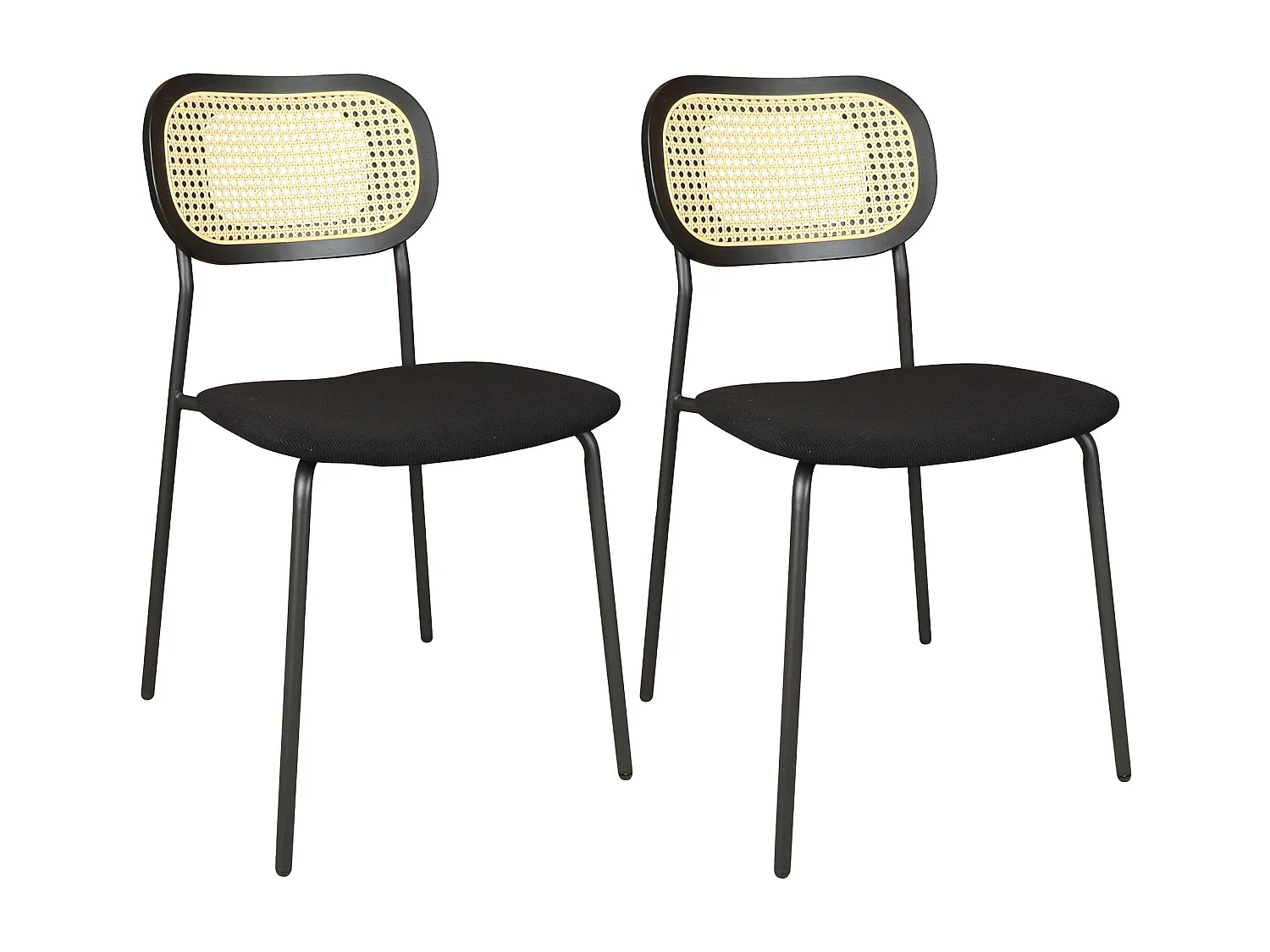 Now's Home - Lot De 2 Chaises En Bois Et Velours Et Pieds En Metal