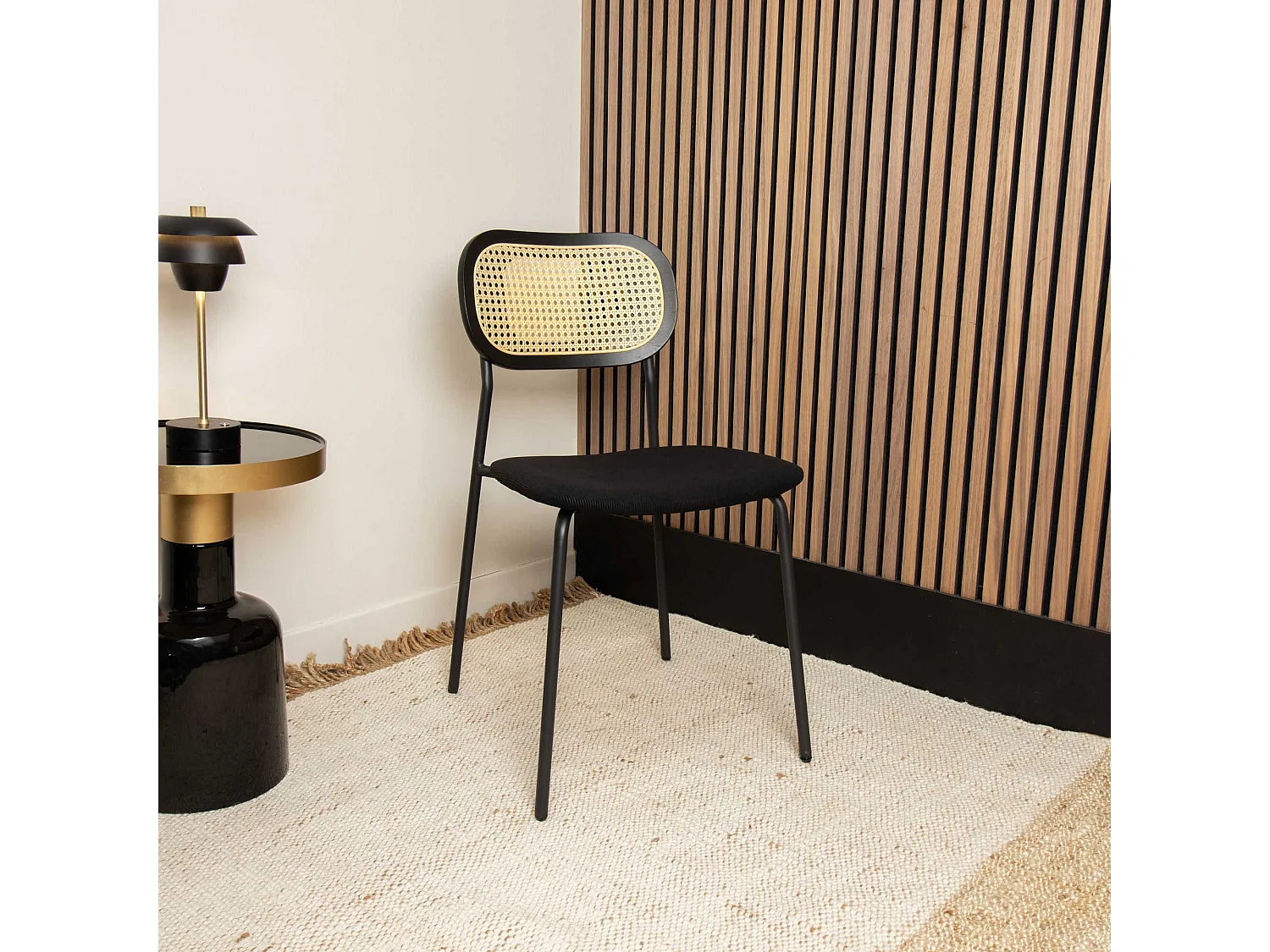 Now's Home - Lot De 2 Chaises En Bois Et Velours Et Pieds En Metal